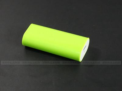 绿色迷你大容量塑胶移动电源 厂家定制5200mah广告促销礼品充电宝